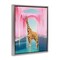 Stupell Industries Glam Giraffe with Pink Arches Floating Frame, design by Ziwei Li